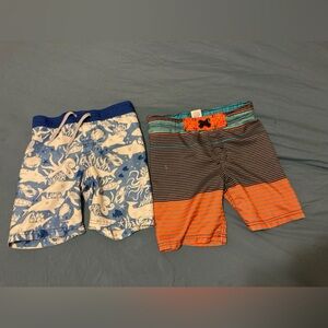 Kids' Blue and Orange Patterned swim shorts